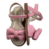 Florens The Little Solid Color Sandals With Pink Bow For Baby Girl