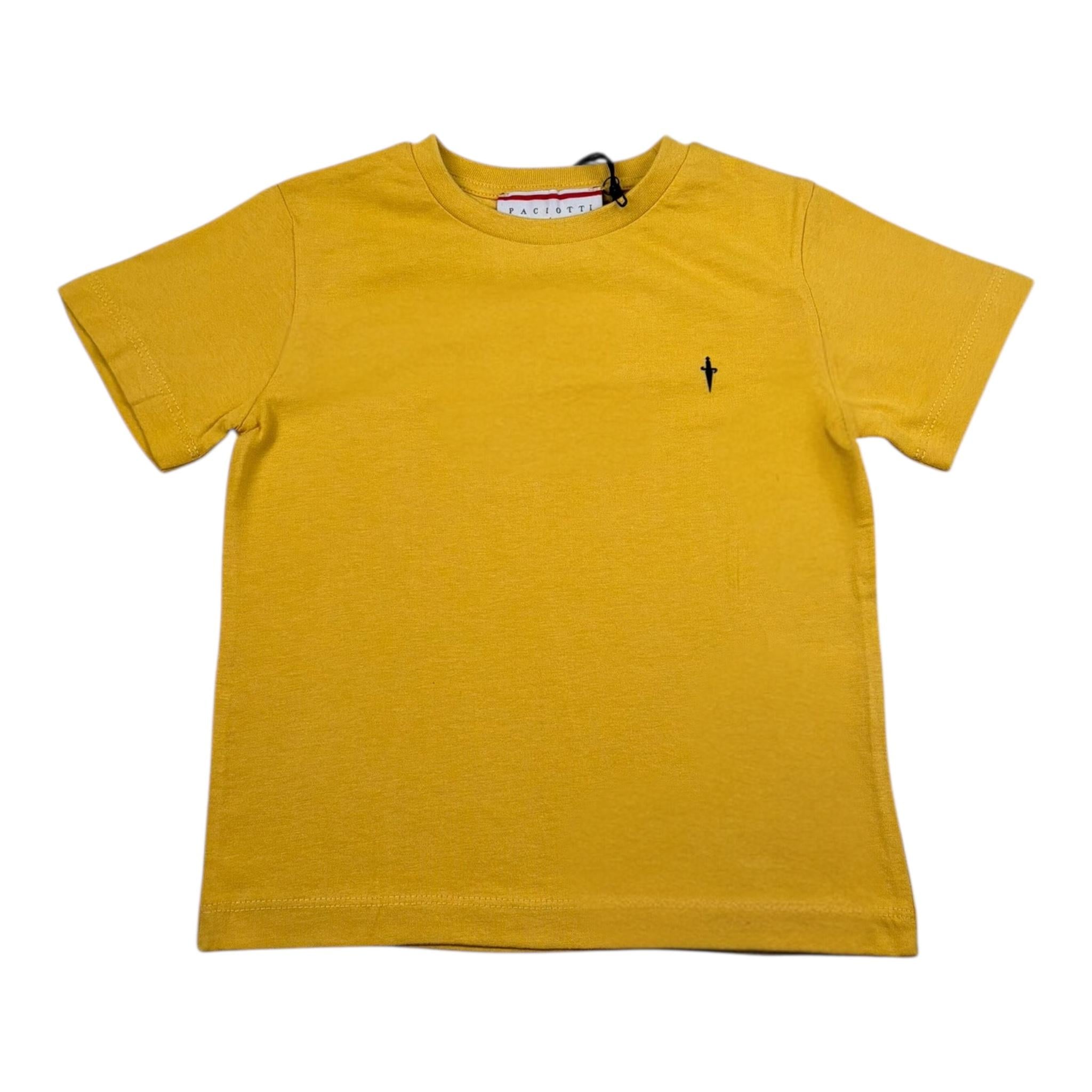 Cesare Paciotti T-Shirt Girocollo Tinta Unita con Stampa per Bambino TSP5155BXX GIALLO CESARE PACIOTTI 