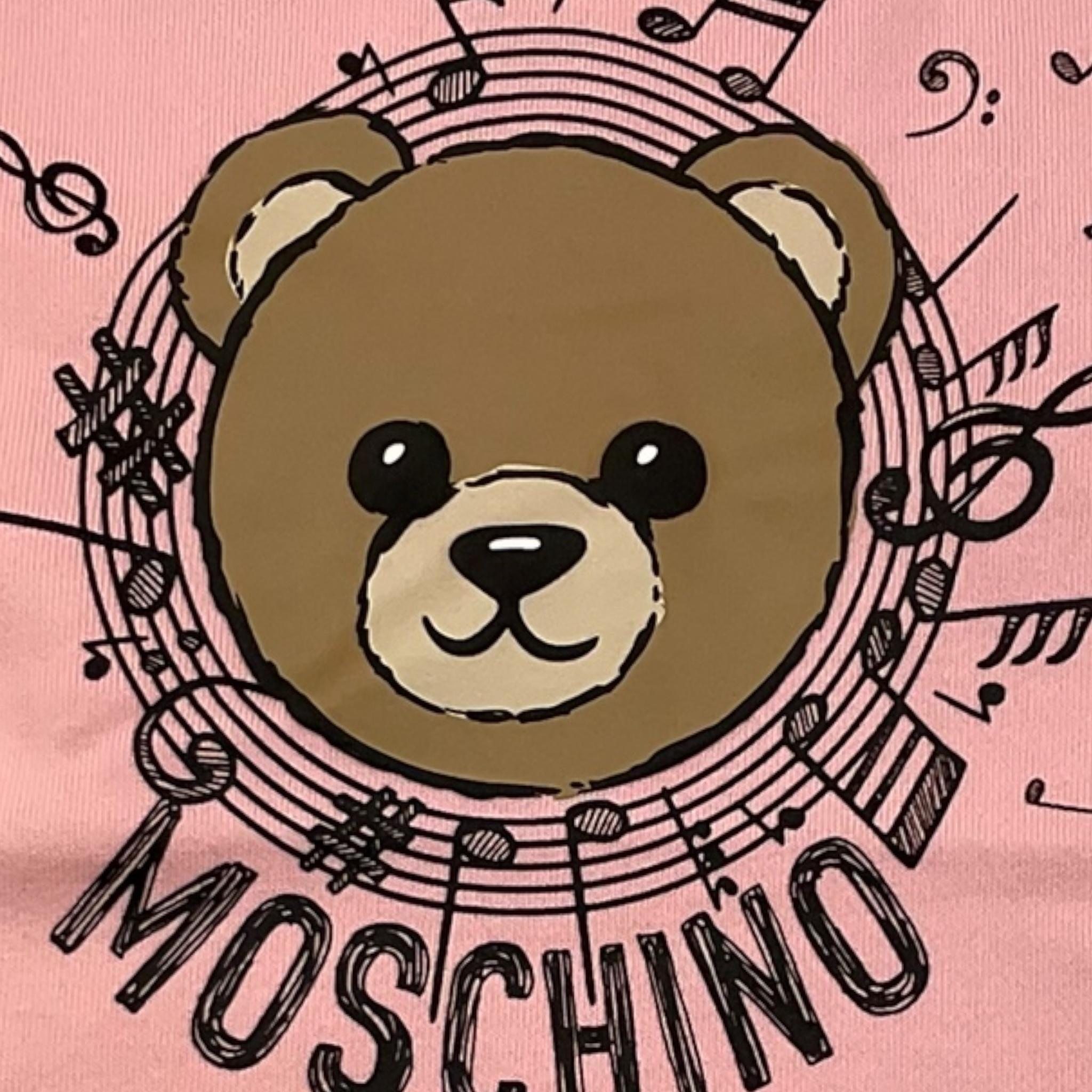MOSCHINO abito tinta unita con stampa Rosa per Bambina MDV0GS ROSA MOSCHINO 