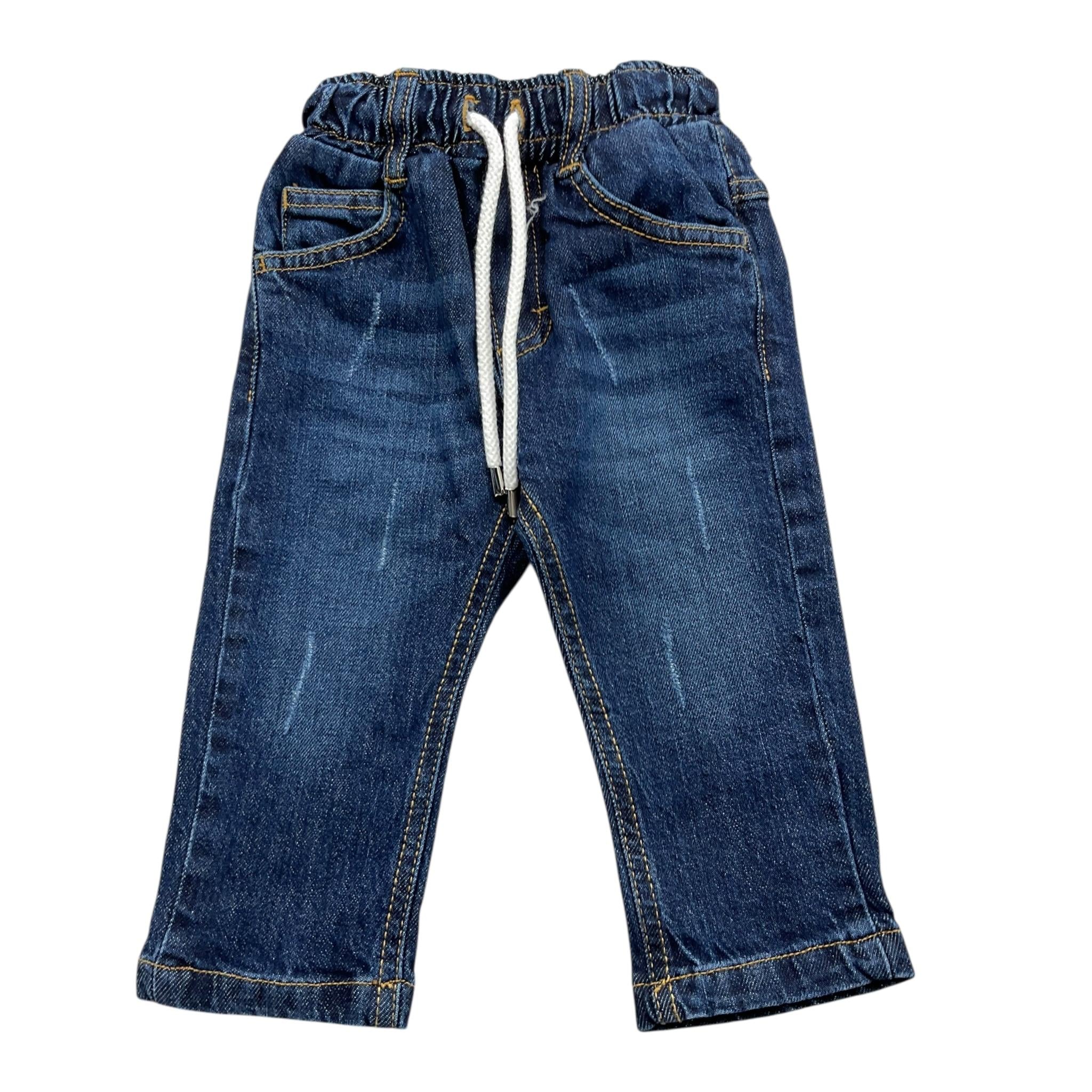 NEVER TOO jeans tinta unita con elastico in vita Blu per Neonato NT2162N BLU NEVER TOO 