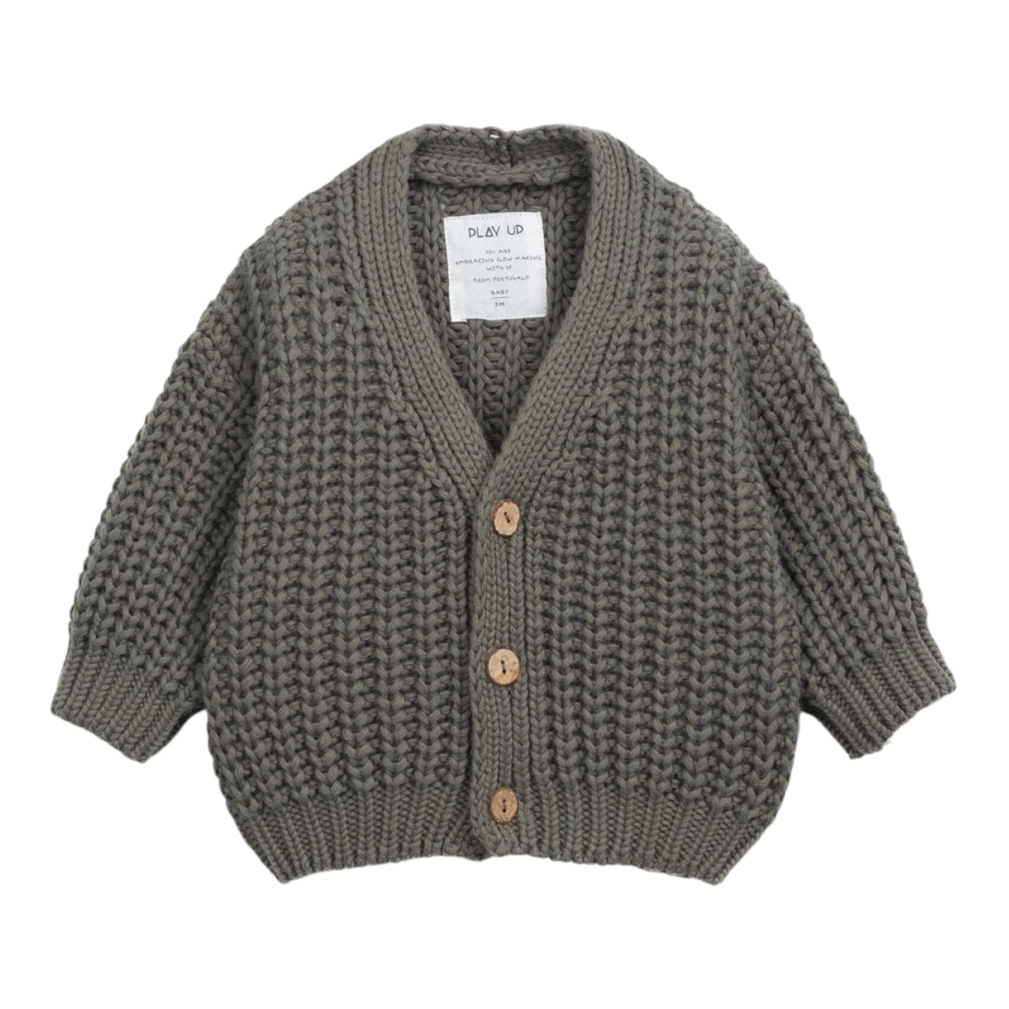 PLAY UP cardigan tinta unita con bottoni Verde per Bambina PA011AP11404 VERDE PLAY UP 