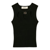 Twinset Canotta Tinta Unita con Logo per Bambina 251GJ3413 NERO TWINSET 