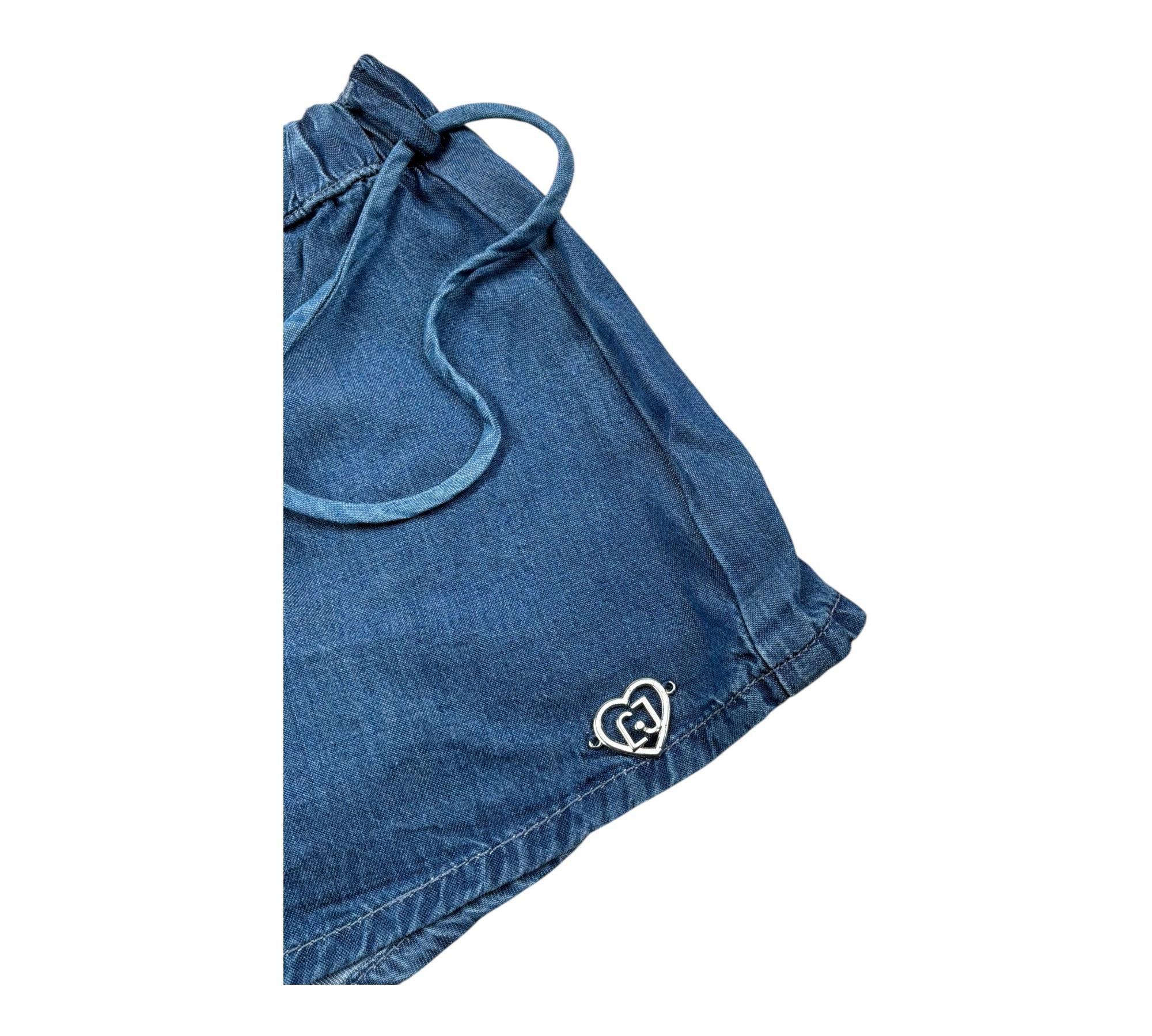 Liu Jo Short Tinta Unita In Denim per Neonata KA5123X BLU LIU JO 