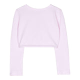 Monnalisa Solid Color Shrug With Pink Button For Baby Girl