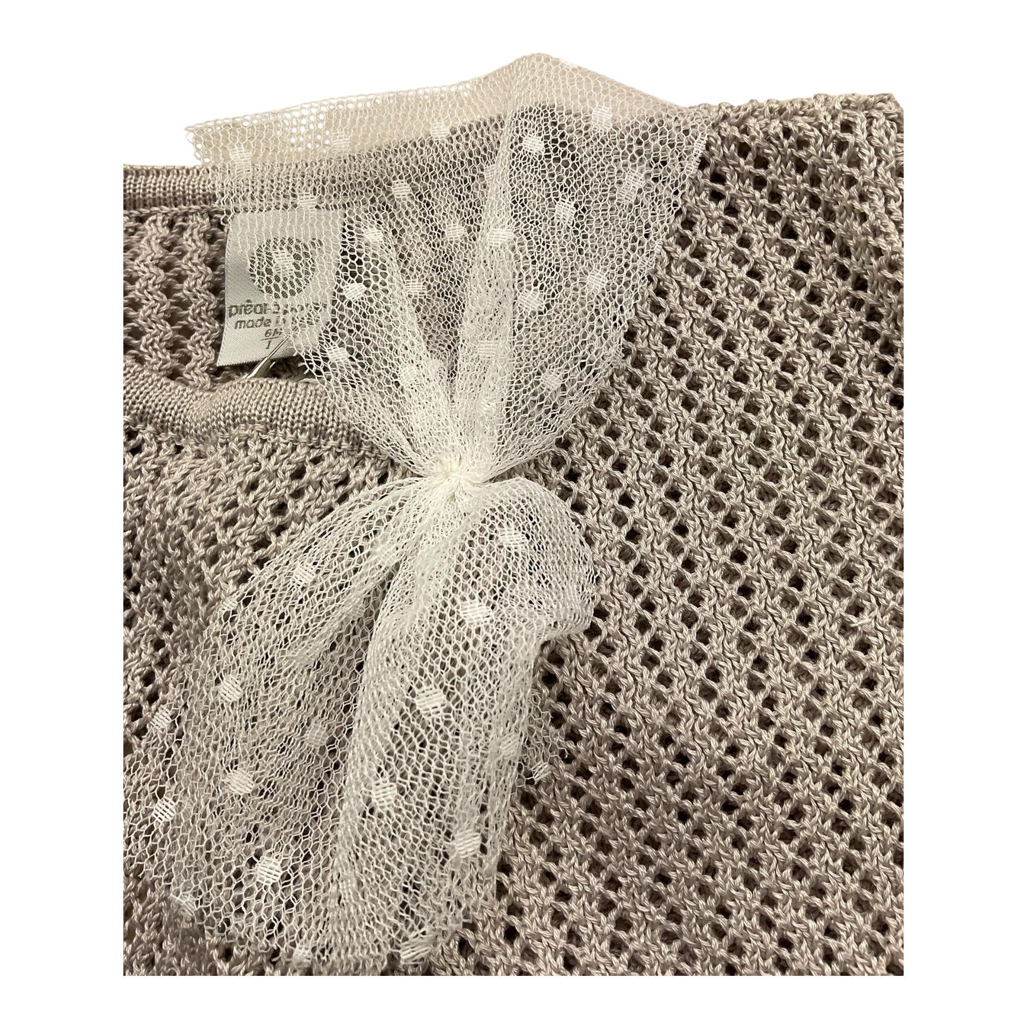 MARLU' coprispalle tinta unita con fiocco traforato Sabbia per Neonata DP103SET SABBIA MARLU' 