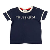 Trussardi T-Shirt Girocollo Tinta Unita con Stampa per Neonato TIP25039TS BLU TRUSSARDI 