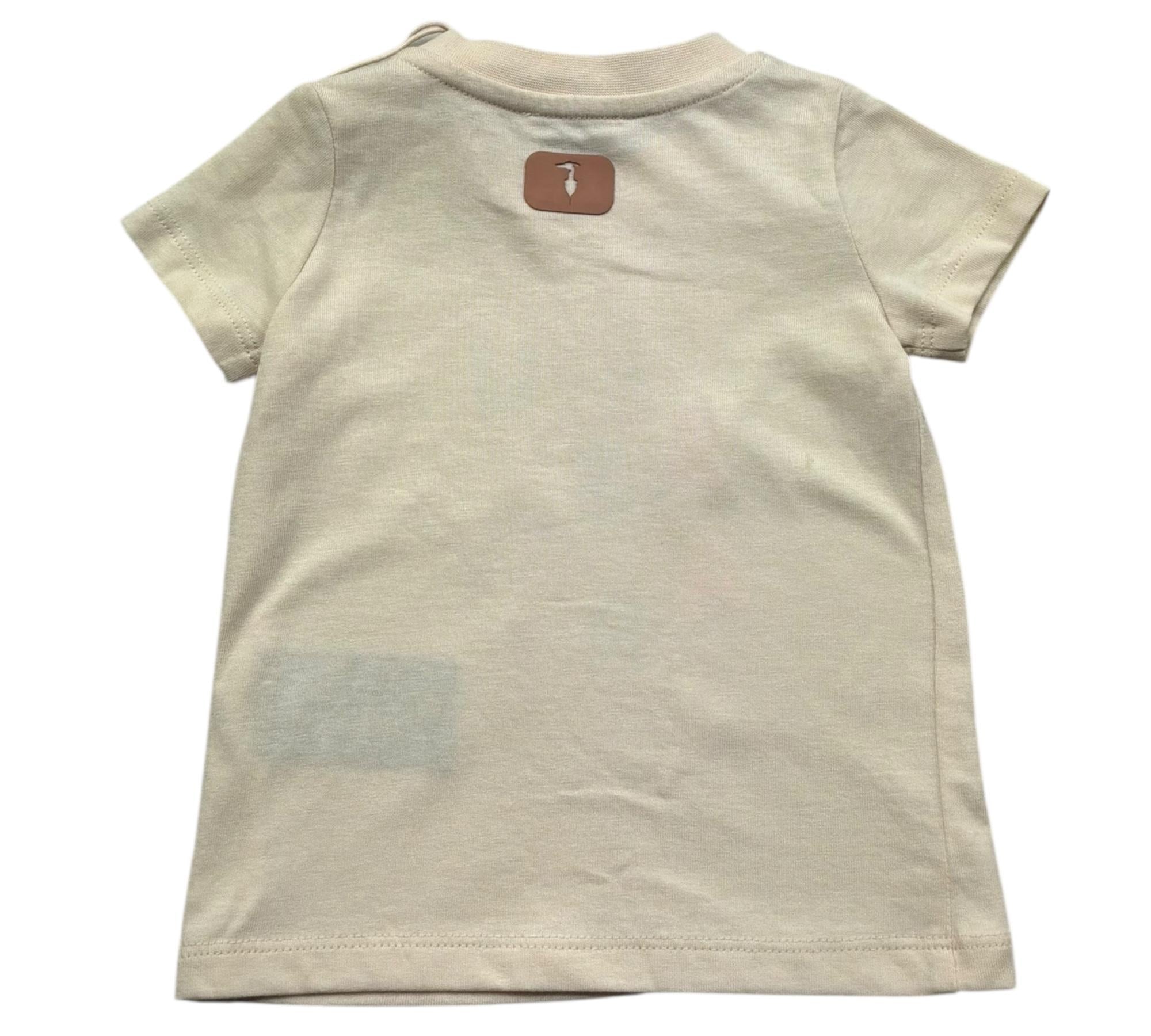 Trussardi T-Shirt Girocollo Tinta Unita con Stampe per Neonato TIP26070TS BEIGE TRUSSARDI 