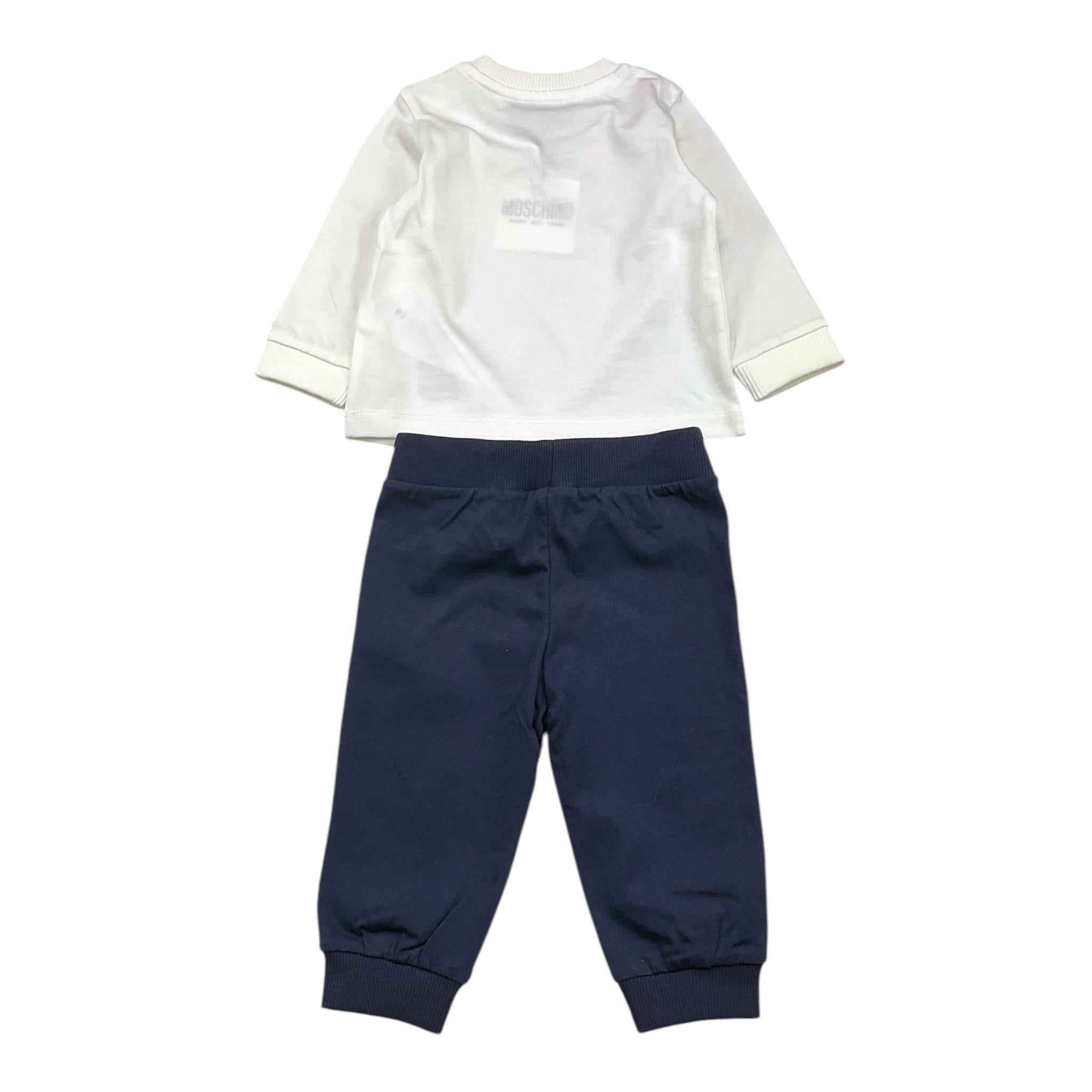 MOSCHINO completo 2pz bicolore shirt-pantalone Bianco/blu per Neonato MYK02F BIANCO/BLU MOSCHINO 