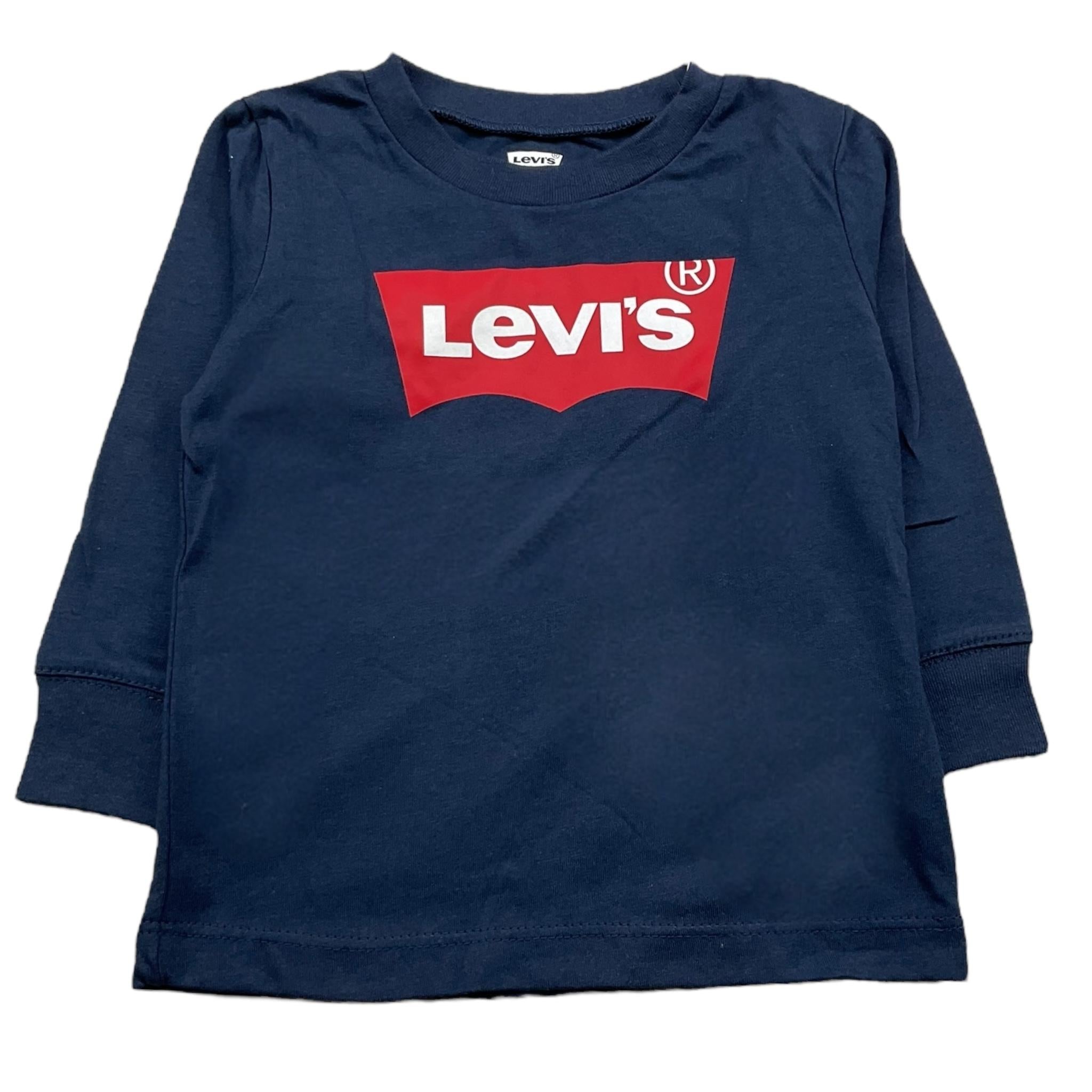 LEVI'S shirt girocollo tinta unita con logo Blu per Neonato 6E8646 BLU LEVI'S 