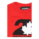 DSQUARED2 t-shirt girocollo tinta unita con logo Rosso per Neonato DQ2510 ROSSO DSQUARED2 
