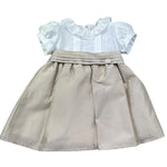 Le Bebe Abito Mezza Manica Bicolore per Neonata LBG6327 BIANCO/BEIGE LE BEBE 