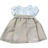 Le Bebe Abito Mezza Manica Bicolore per Neonata LBG6327 BIANCO/BEIGE LE BEBE 
