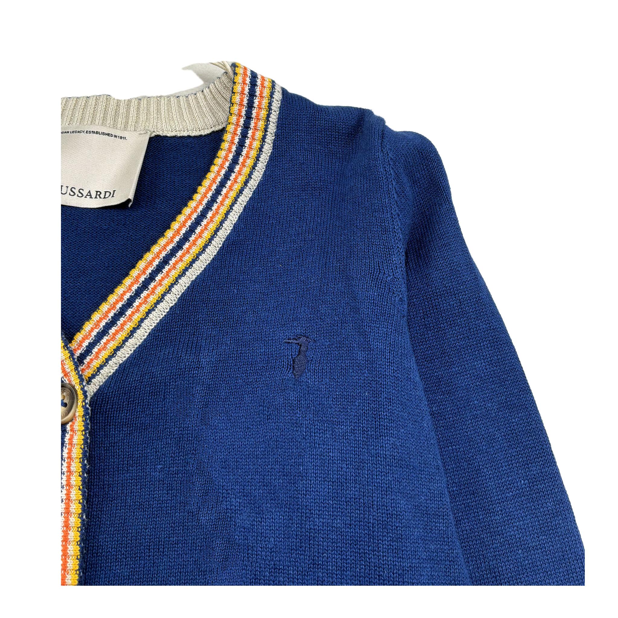 Trussardi Cardigan Tinta Unita con Logo per Bambino TGP260732CD BLU TRUSSARDI 