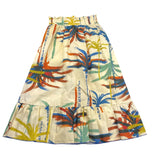 Mariuccia Plain Skirt With Pattern And Elastic Waist Beige For Girls