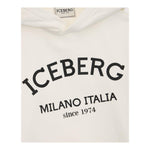 ICEBERG felpa chiusa con cappuccio tinta unita con stampa logo Panna per Bambina MFICE5336JX PANNA ICEBERG 