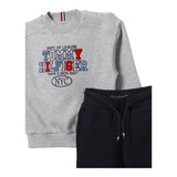 TOMMY HILFIGER completo 2pz bicolore felpa-pantalone Grigio/blu per Neonato KB0KB09059N GRIGIO/BLU TOMMY HILFIGER 