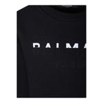 BALMAIN felpa chiusa girocollo tinta unita con logo Nero per Bambino BV4Q00 NERO BALMAIN 