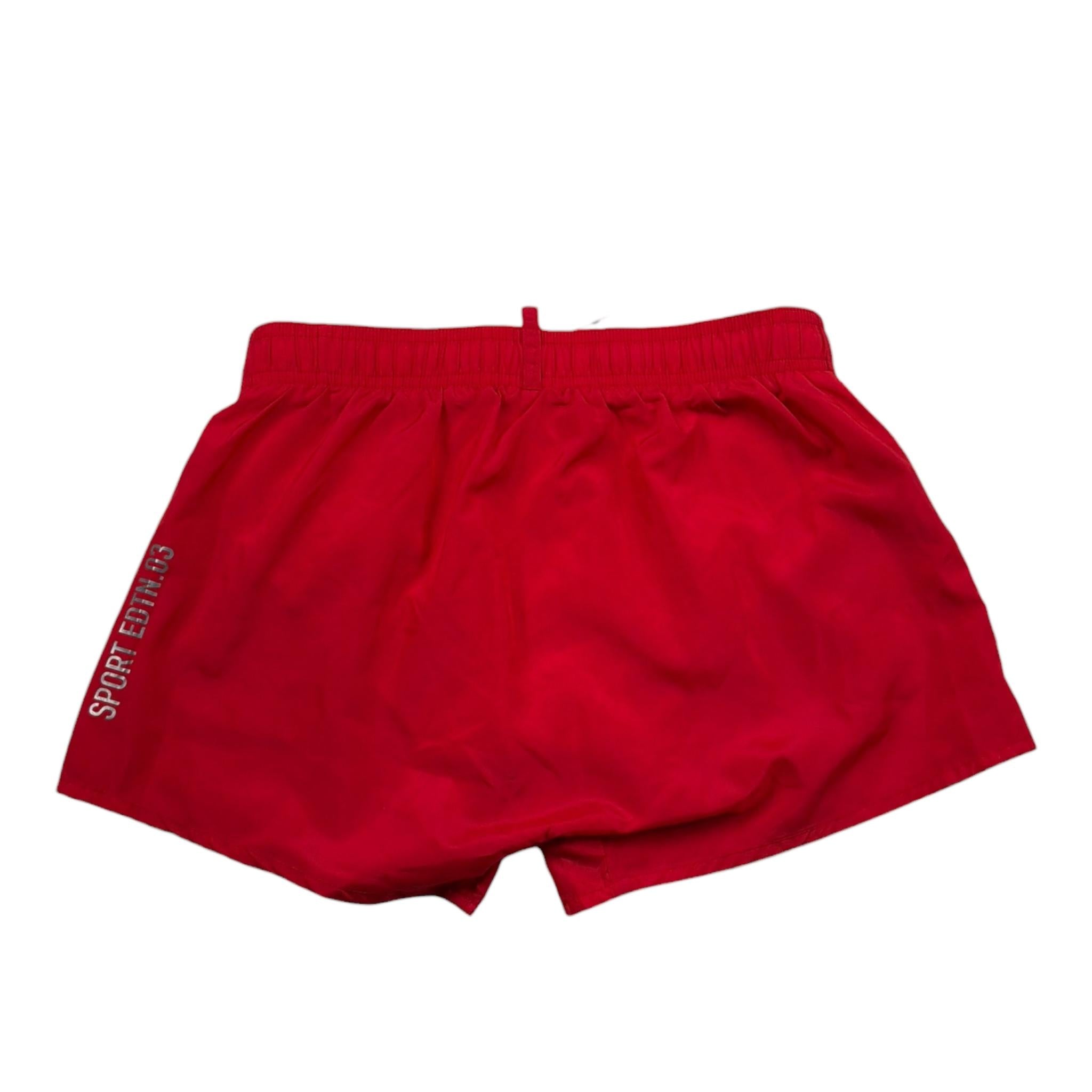 Dsquared2 Costume Tinta Unita Modello Bermuda con Stampa per Bambino DQ0052 ROSSO DSQUARED2 