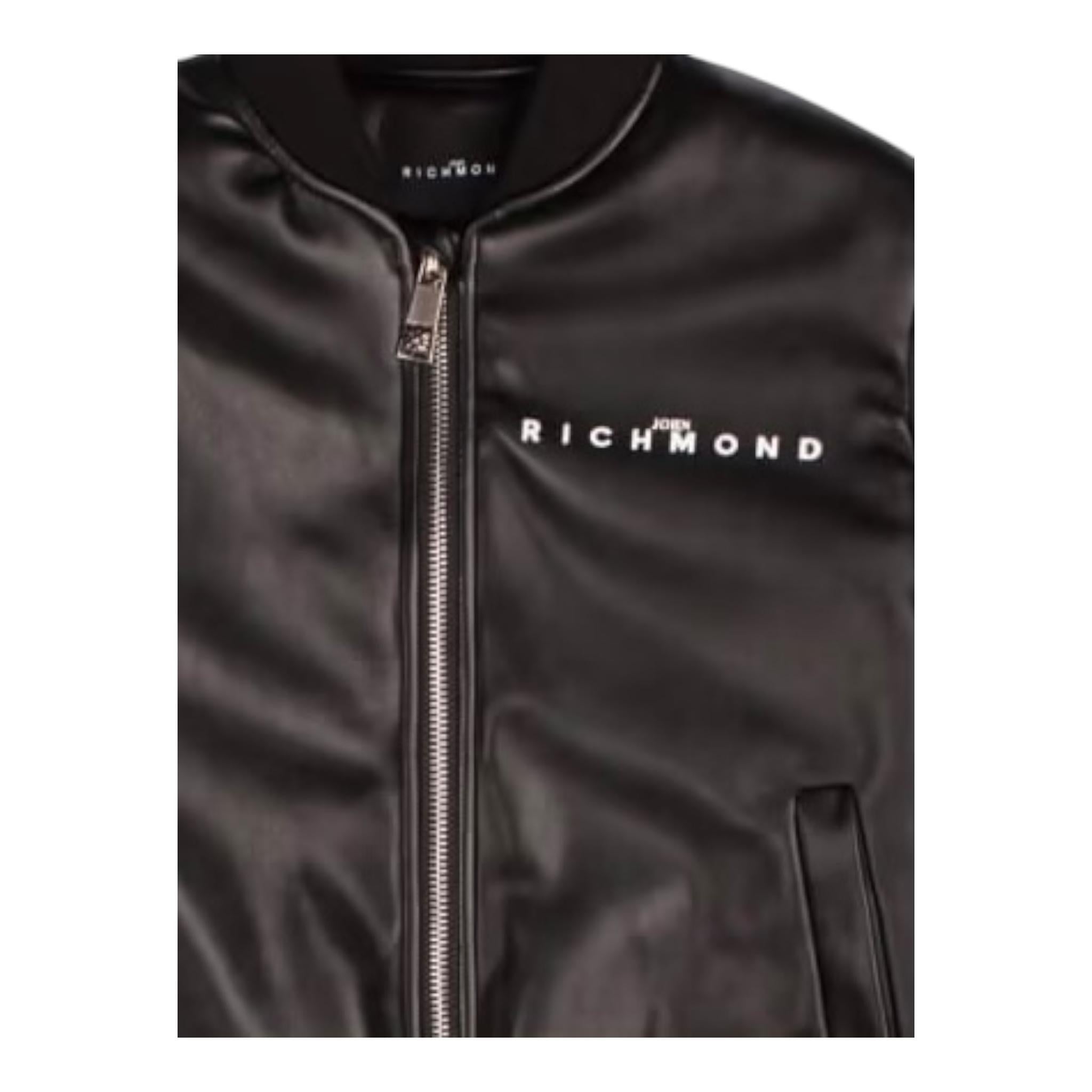JOHN RICHMOND giubbin tinta unita in ecopelle con zip Nero per Bambino 24172GB NERO JOHN RICHMOND 