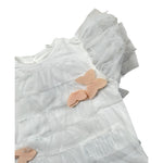 Miss Grant T-Shirt Girocollo Tinta Unita con Applicazioni per Neonata MG1335X BIANCO MISS GRANT 