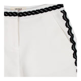 Vicolo Short Solid Color with Contrast Trim Cream for Girls