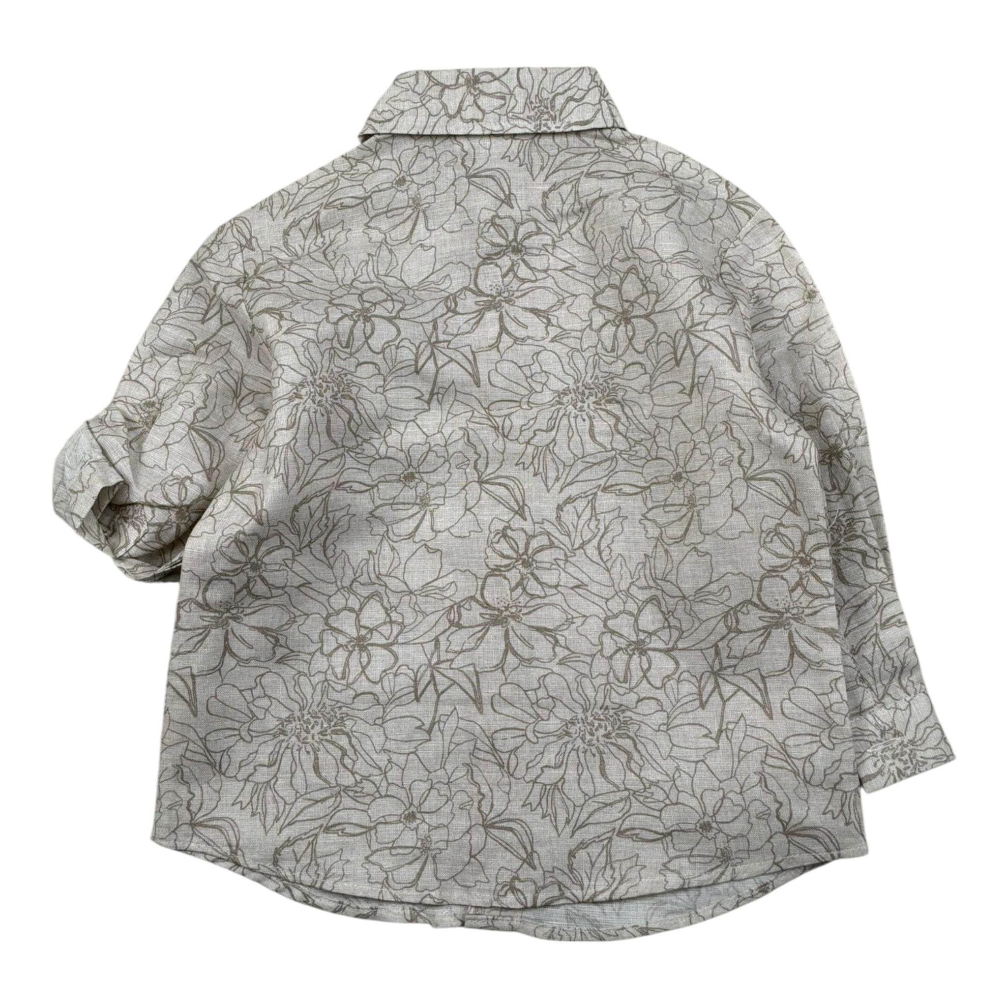 Lalalu' Camicia Manica Lunga tinta unita con Stampa Beige per Neonato CML130PBX BEIGE LALALU' 
