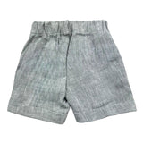 JO Milano Solid Color Bermuda Shorts With Elastic Waist Grey For Newborn