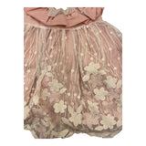 Valentina Bebes Set Solid Color Dress with Embroidery-Pink Culotte for Newborn