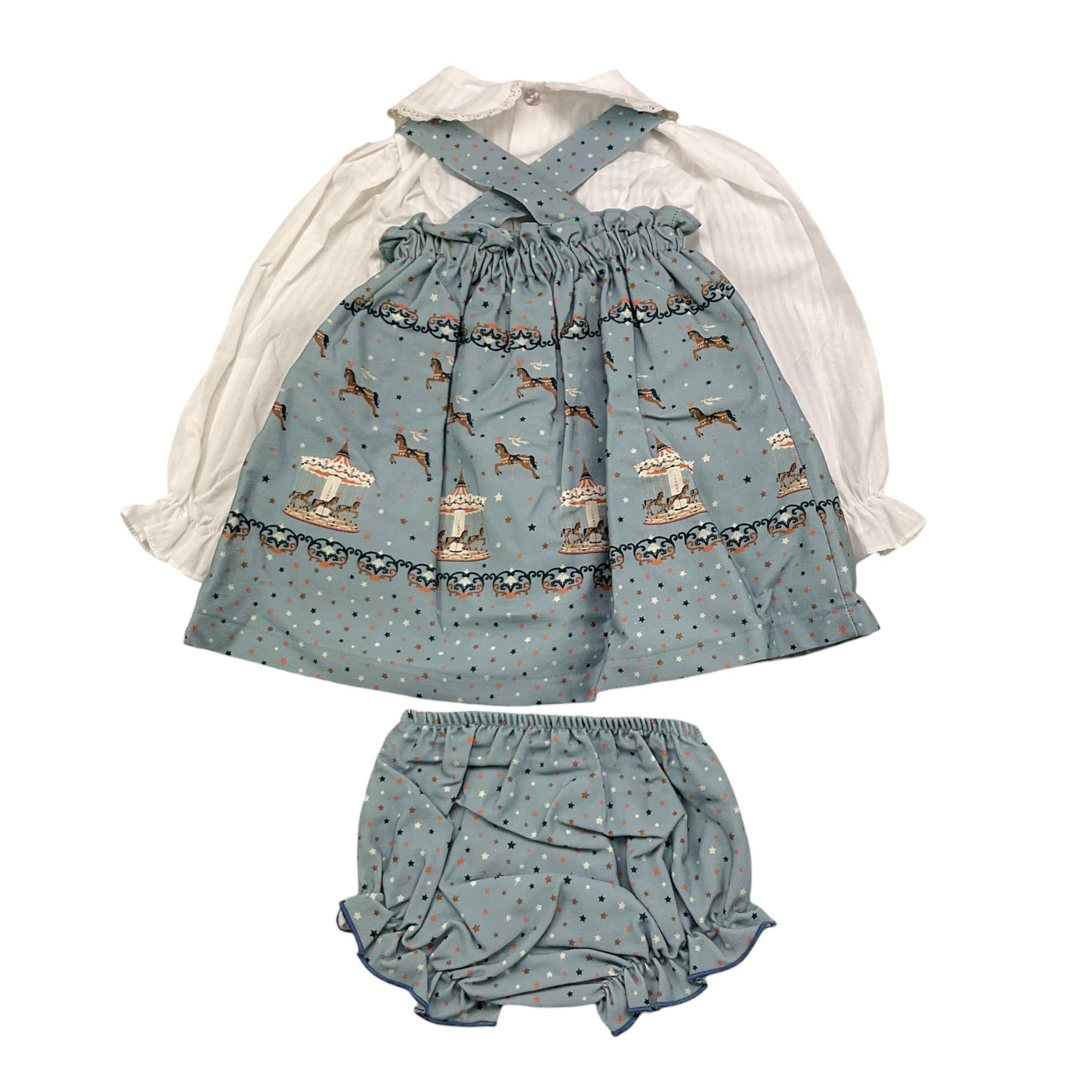 VALENTINA BEBES abito-camicia bicolore Azzurro per Neonata MAR82X AZZURRO VALENTINA BEBES 