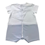 Barcellino Two-Tone Romper Half Sleeve White/Blue For Newborn