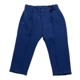 Daniele Alessandrini Solid Color Pants With Elastic Waist Blue For Boys