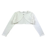I Do Plain Color Shrug With Contrast Button White For Girls
