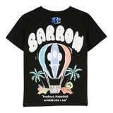 Barrow Kids Solid Color Crew Neck Print T-Shirt Black For Girls