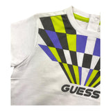 Guess T-Shirt Crew Neck Solid Color with Print White for Newborns