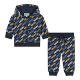 KENZO completo 2pz felpa-pantalone tinta unita logato Blu per Neonato K60511 BLU KENZO 