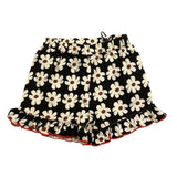 Aventiquattrore Short Solid Color with Black Daisy Pattern for Baby Girl