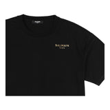Balmain Solid Color Crew Neck T-Shirt With Black Logo Print For Girls
