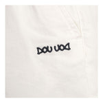 Dou Dou Pantalone Tinta Unita con Logo per Bambina DW6P71X PANNA DOU DOU 