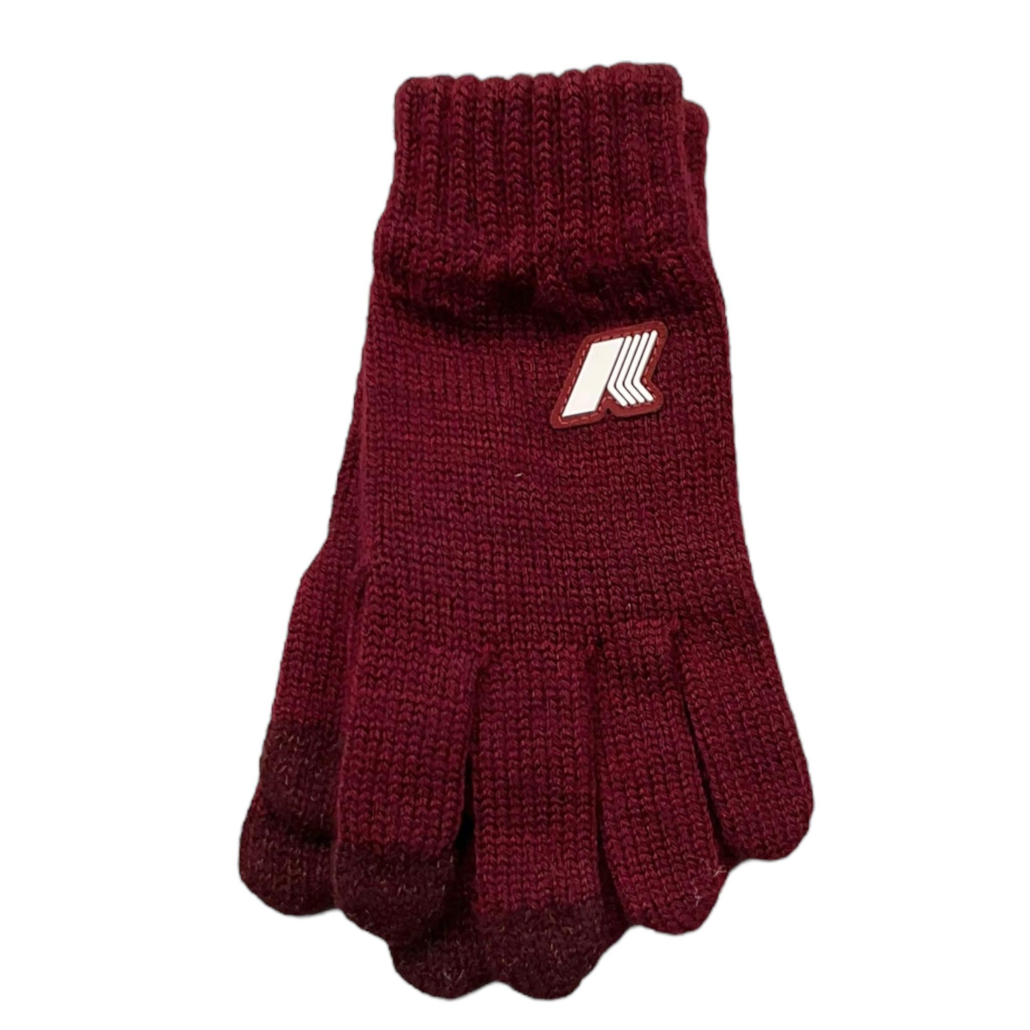 K-WAY guanti tinta unita con logo Bordeaux per Bambino K61323W BORDEAUX K-WAY 
