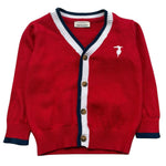 Trussardi Cardigan Tinta Unita Scollo A V per Neonato TIP26007CD ROSSO TRUSSARDI 