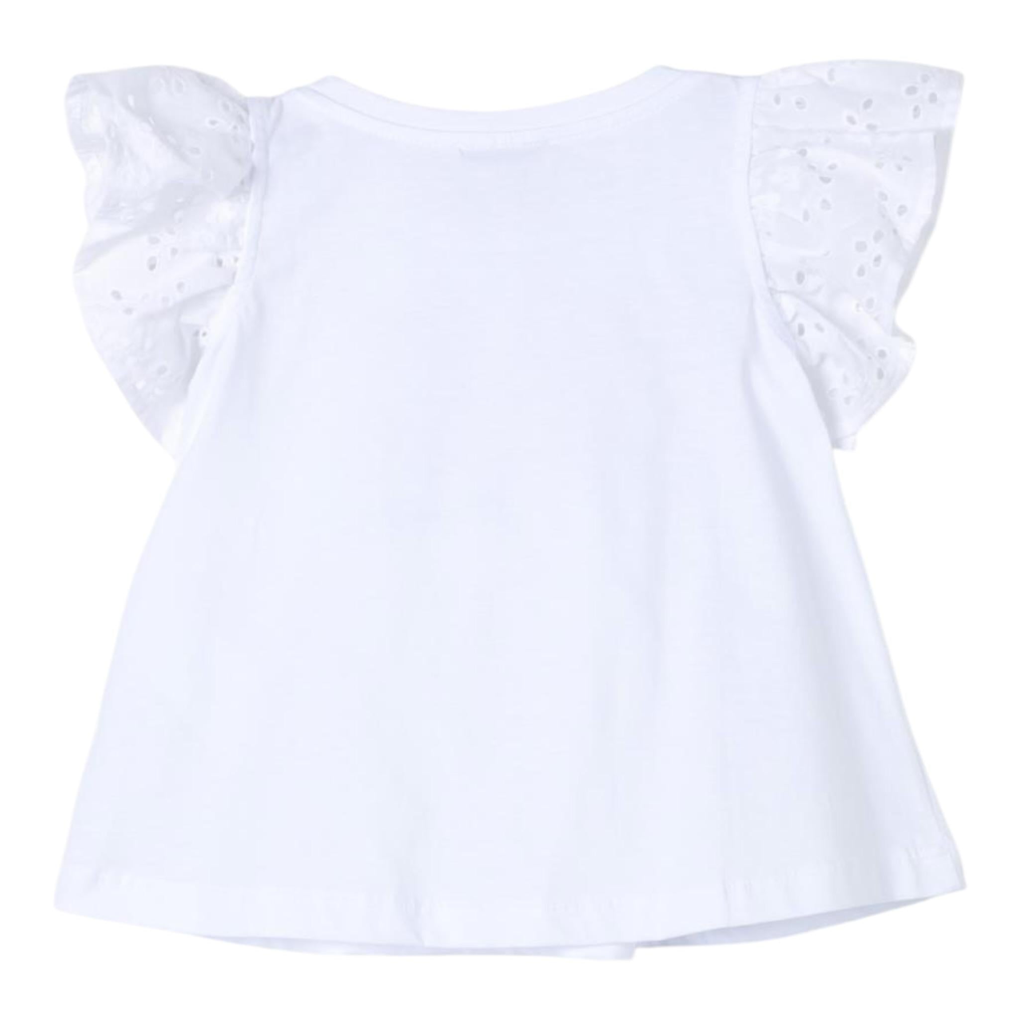 Monnalisa T-Shirt Girocollo tinta unita con Stampa Bianco per Bambina 11C622 BIANCO MONNALISA 