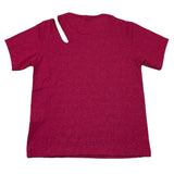 Vicolo Solid Color Glitter Fuchsia T-Shirt for Girls
