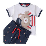 Minibanda Completo 2 Pezzi T-Shirt-Bermuda per Neonato 3B634 BIANCO/BLU MINIBANDA 