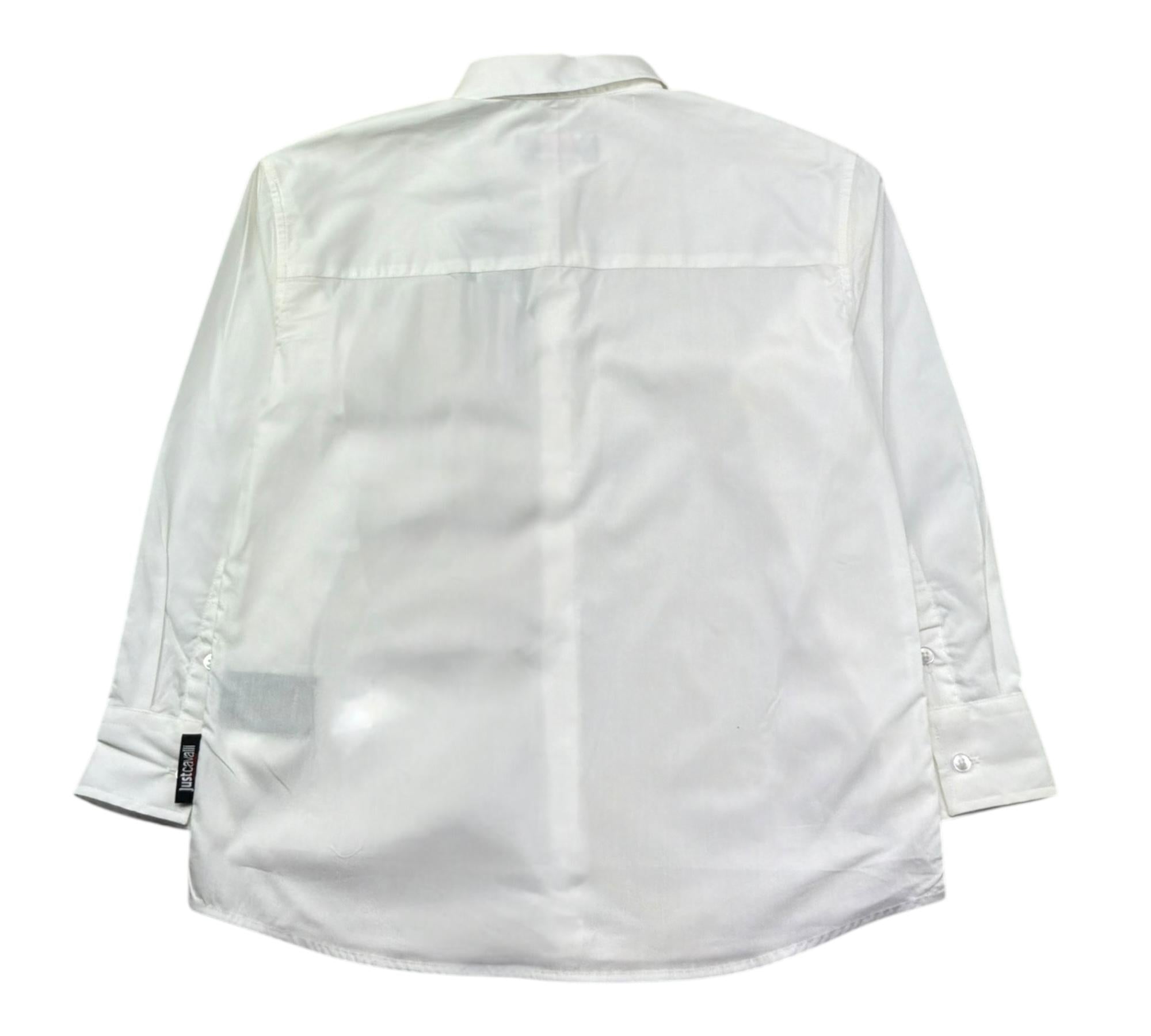 Just Cavalli Camicia Manica Lunga Tinta Unita Conlogo per Bambino JBP26034CA BIANCO JUST CAVALLI 