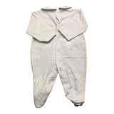 Valentina Bebes Long Sleeve Romper Polka Dot Pattern White For Newborn