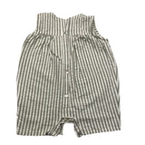 Zero Ampere Green Baby Romper Striped Armhole
