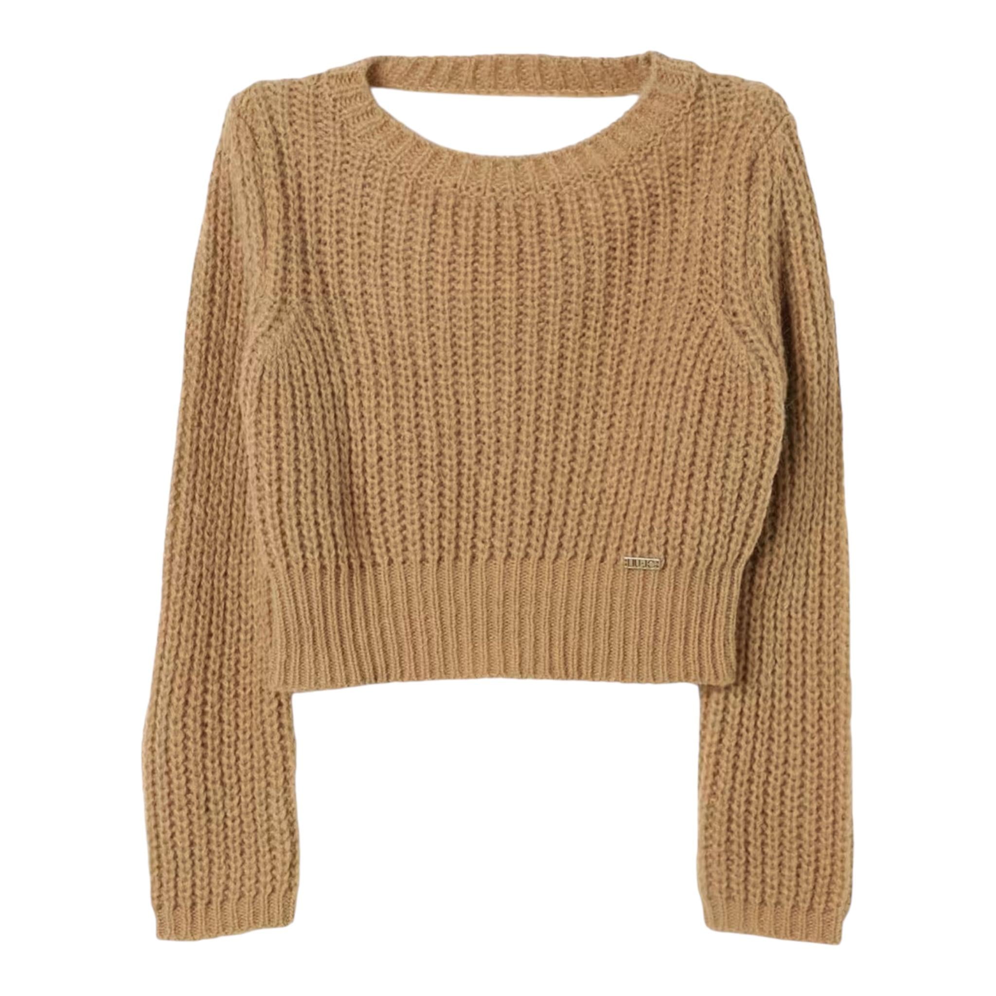 LIU JO maglia tinta unita con scollatura posteriore Biscotto per Bambina GF4234 BISCOTTO LIU JO 