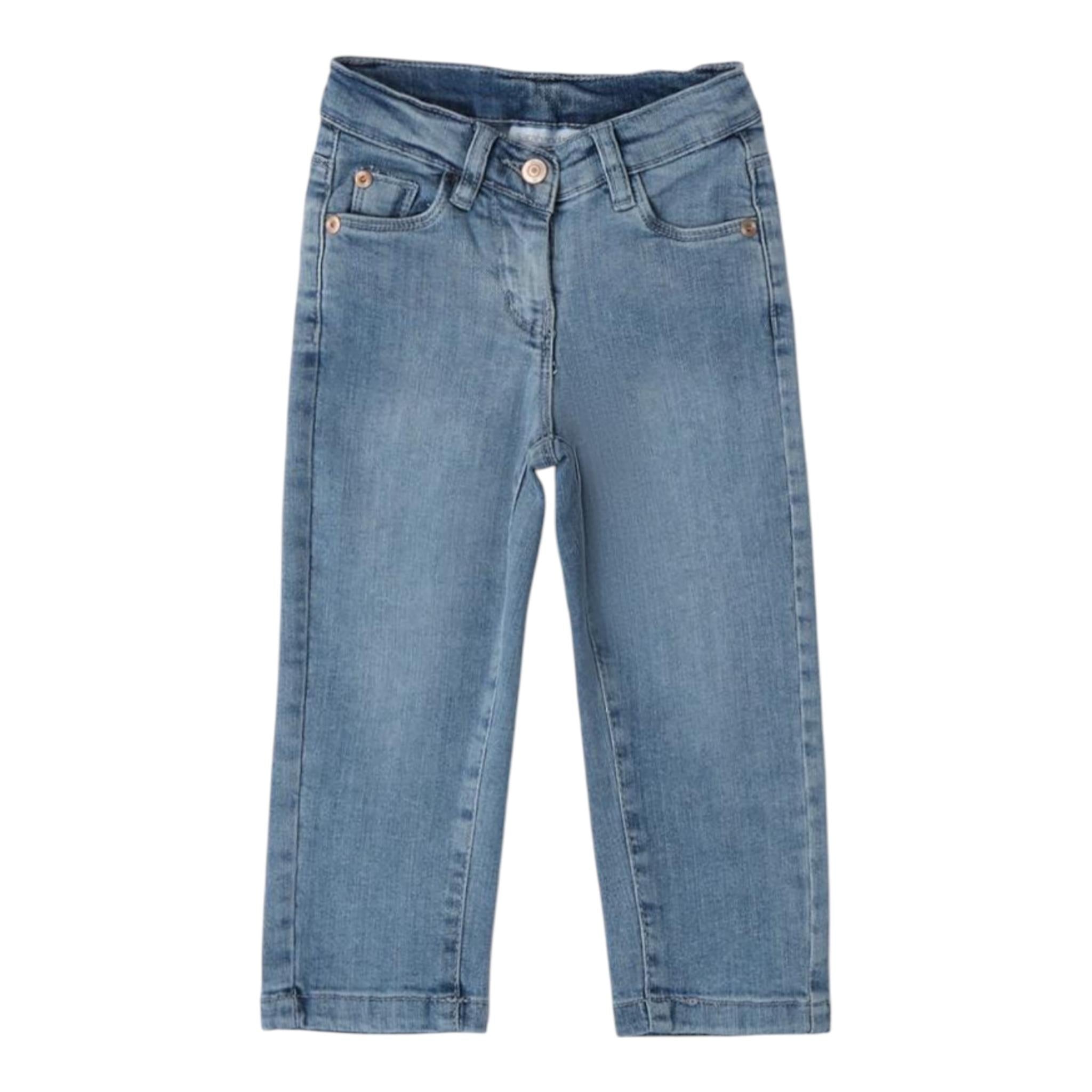 SARABANDA jeans tinta unita con girovita regolabile Azzurro per Bambina A0455 AZZURRO SARABANDA 