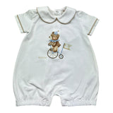 Le Bebe Pagliaccetto Mezza Manica Tinta Unita con Stampa per Neonato LBB5288 BIANCO LE BEBE 