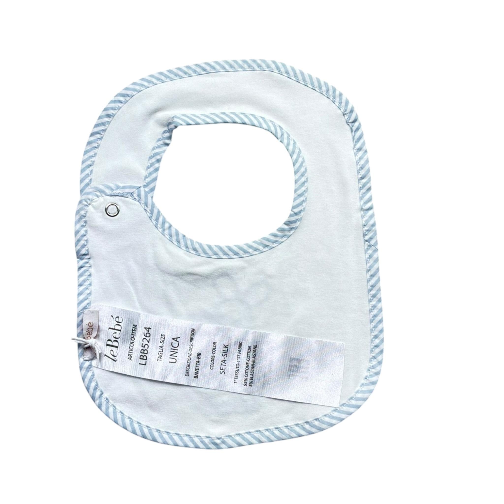 Le Bebe' Bavetta Tinta Unita con Stampa per Neonato LBB5264 BIANCO LE BEBE' 